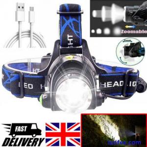 T9 LED Headlamp Rechargeable 990000LM Zoom Headlight Head Torch Flashlight Camp