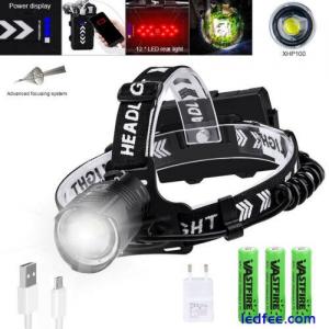 990000LM XHP90/XHP70  LED Headlamp Zoom USB Rechargeable Head Torch Headlight