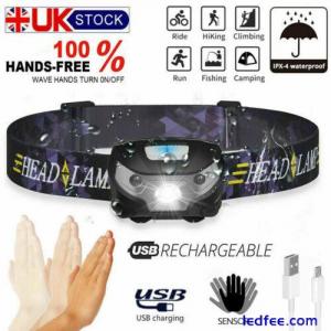 Super Bright Waterproof Head Torch Headlight LED CREE USB Rechargeable Headlamp