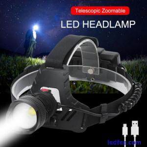 Zoomable LED Headlamp Head Torch Lamp Flashlight Headlight Light Rechargeable