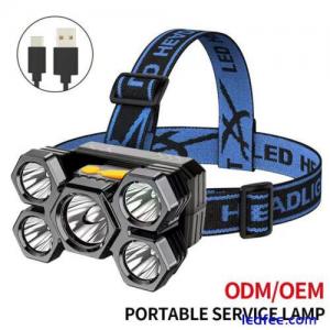 Waterproof LED Headlamp Super Bright Head Touch USB Rechargeable Fishing Lamp