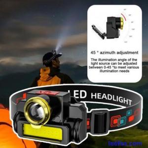 Waterproof LED Headlamp Super Bright Head Torch Rechargeable COB Headlight ο