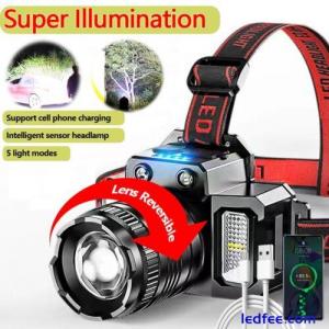 1/2PACK Super Bright LED Headlamp Flashlight USB Rechargeable Head Torch Lamp US