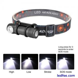 3 Modes USB Rechargeable LED Headlamp Head Torch Flashlight Work Light