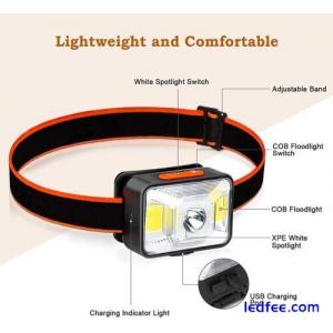 Head Torch Led Rechargeable Super Bright for Fishing, Camping,  Hiking Reading,