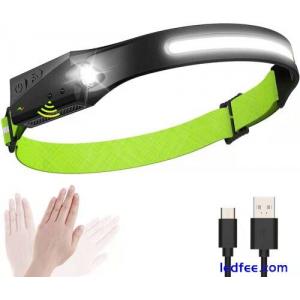Head Torch Rechargeable 230°Wide Angle with Motion Sensor Headlamp Real Price UK