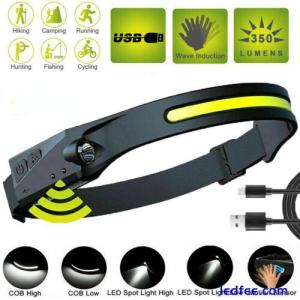 COB LED Headlamp USB Rechargea...