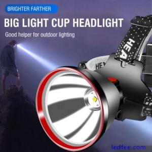 BORUIT Camping Fishing LED Headlight Rechargeable USB 18650 Headlamp Torch