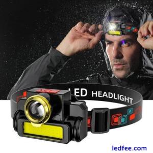 Waterproof LED Headlamp Super Bright Head Torch Rechargeable COB Headlight✨ S4H9
