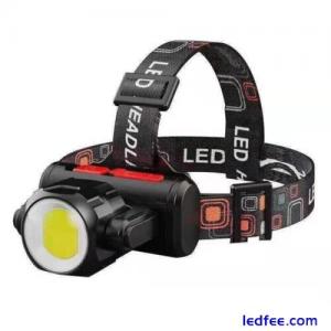 COB LED Headlamp USB Rechargeable Torchs Work Lights Head Band Lamps♻