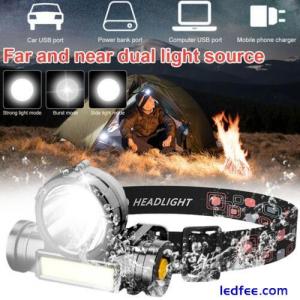 Super Bright Waterproof LED Head Torch Headlight USB Headlamp Rechargeable L1A0