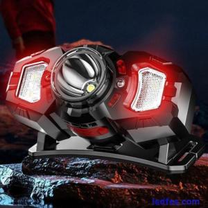 LED Motion Sensor Headlight USB Rechargeable HeadlampHead Torch Lamp 2024