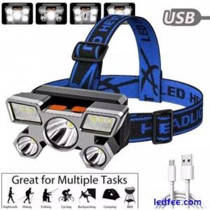 Head torch rechargeable led. Headlight Headlamp Led. Blue