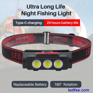 BORUIT Head Lamp LED+COB Headlamp Rechargeable Waterproof Lamp Headlight Torch