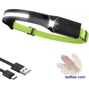 Head Torch Rechargeable LED Head Lamp Bright 230°Wide Beam Headlight with Motion