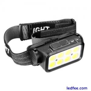 COB LED Headlamp USB Rechargeable Headlight Torch Work Light Bar Head Band Lamp