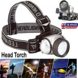 12 LED Head Torch Lamp Light Bright Outdoor Waterproof For Camping Fishing Work
