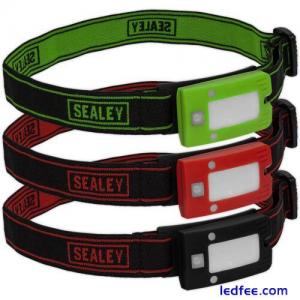 Sealey Rechargeable Head Torch Auto Sensor 2W COB LED Cycling Front Rear Light