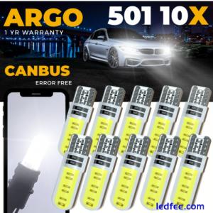 T10 Led 501 Side Light White Bulbs Car Error Free Canbus Xenon W5w Sidelight 10x