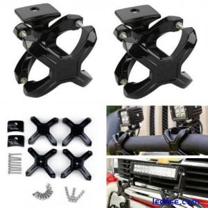 2Pcs X-Clamp Bull Bar Car Bumper Mount Brackets Kit For 2&quot;-3&quot; LED Light Holder