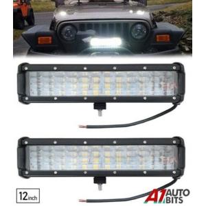 12&quot; Inch Led Light Bar 108w 4 Row Spot Pods Work Fog Driving Lamp X2 12V 24V