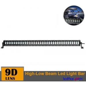 44&quot; LED Light Bar Hi-Low Spot Beam Work Lamp 9D For Suv Truck Atv 4X4 12V 24V