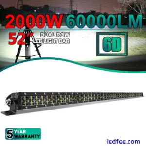 52&quot; inch Dual Row LED Light Bar Roof Spot Offroad Truck Driving ATV SUV 4WD Boat