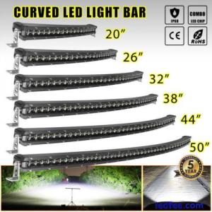 20 26 32 38 44 50&quot; Single Row Slim Curved LED Work Light Bar 4WD Offroad Truck