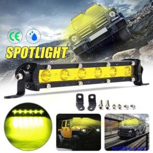 7&quot; 18W LED WorkLight Bar Spot Suv ATV BoatDriving Fog Lamp 4WD Offroad YellowHTQ