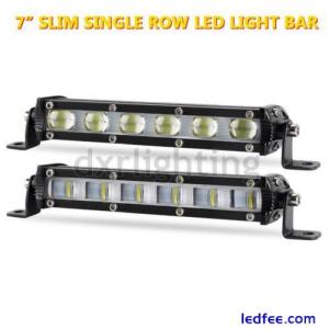 7inch LED Work Light Bar 18W Slim Spot Flood Driving Lamp Single Row UTV SUV ATV