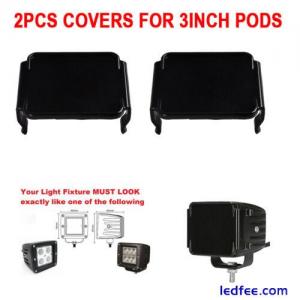 2x Led Light Bar Black Lens Cover For 3x3&quot; 12W 18W Square Cube Pods ATV SUV 4X4