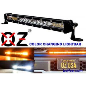 10&quot; Slim LED Light Bar White Amber Dual Color Changing Offroad atv utv suv rv xl