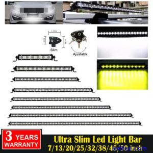 7/13/20/25/32/38/45/50inch Ultra Slim Single Row Offroad LED Light Bar Car Truck