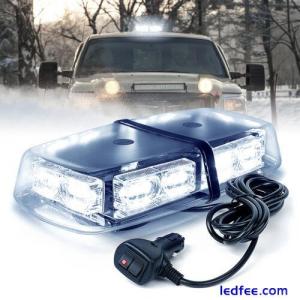 Xprite 12&quot; LED Strobe Beacon Light White Flashing Emergency Warning Fog Driving