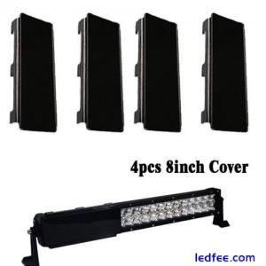 32inch Protective Black Lens Cover 4x 8&apos;&apos; Set For LED Work Light Bar Offroad SUV