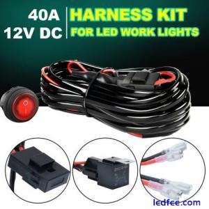 One-To-Two Wiring Harness LED Light Bar 40Amp Relay Fuse ON-Off Switch Fog Pods