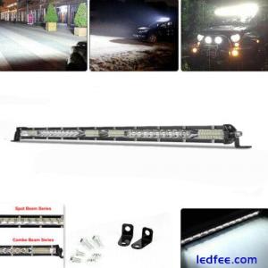 1Pcs Car Ultra-Slim Waterproof 19 inch LED Roof Light Bar 40 LED Work Light Kit