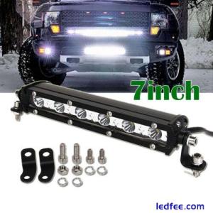 7" inch Single Row Slim LED Work Light Bar Spot for Car Off road Truck SUV 4X4