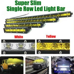Ultra Slim 7" 13 20 25 32 38 45 50" inch Single Row LED Work Light Bar Car Truck