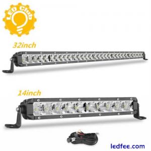 32" 14" LED Light Bar Single Row Combo For POLARIS RANGER 1000XP 4WD Bumper/Wire