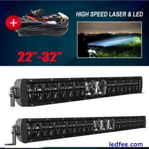Dual Row laser 22" 32" Off road led light bar Driving lamp for SUV 4WD 4X4 Truck