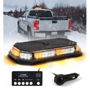 42 LED Emergency Strobe Light Bar Rooftop Double Side Warning Light Amber/White