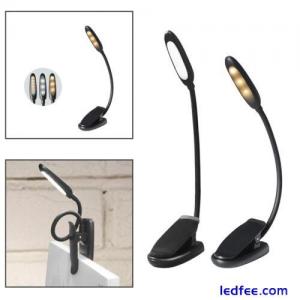 Flexible LED Desk Lamp Clip On Light Reading Light USB Rechargeable for Bedside