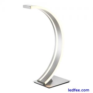 Modern Brushed Silver LED Desk Lamp with Thin Profile Strip and Inline Switch...