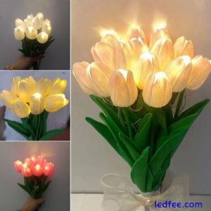Led Desk Light Tulips Flowers Night Light Artificial Tulips Table Lamp