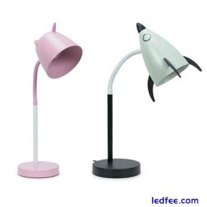 Rocket / Unicorn Table Lamp Desk Light Adjustable Flexi Neck Kids Nursey Bedroom