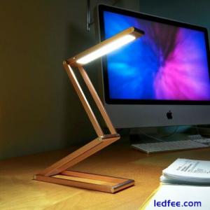 Auraglow Wireless Dimmable Desk Lamp USB Rechargeable Folding LED Reading Light