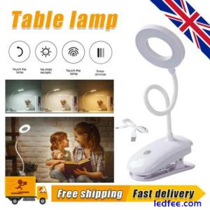 USB Flexible Clamp Clip On LED Light Reading Table Desk Bed Bedside Night Lamp