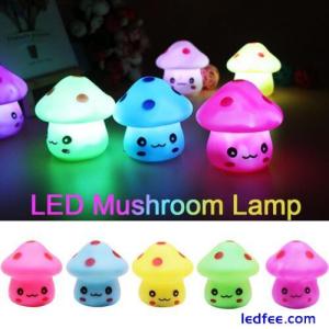 LED Night Light Colorful Mushroom Room Decor Lamp Baby Desk Lamp Night A 9CY6