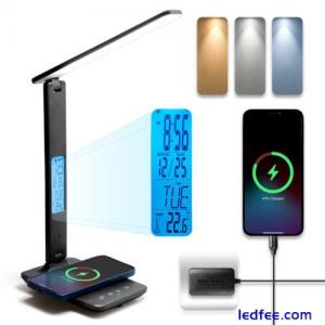 Dimmable LED Desk Light Touch Sensor Table Bedside Reading Lamp USB Rechargeable